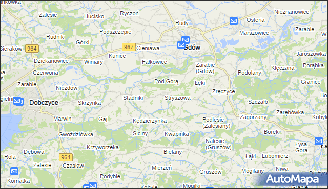 mapa Stryszowa, Stryszowa na mapie Targeo