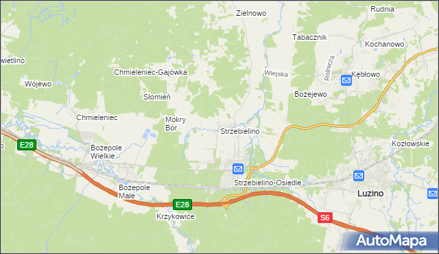 mapa Strzebielino, Strzebielino na mapie Targeo