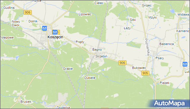 mapa Strzebiń, Strzebiń na mapie Targeo