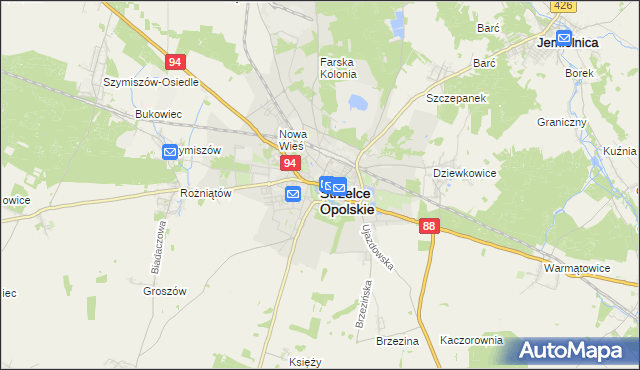 mapa Strzelce Opolskie, Strzelce Opolskie na mapie Targeo