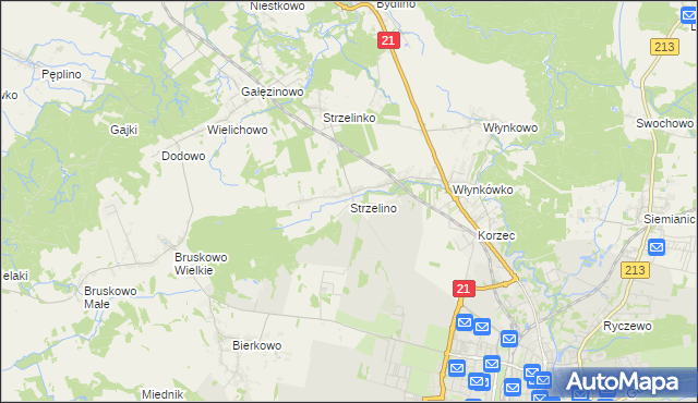 mapa Strzelino, Strzelino na mapie Targeo