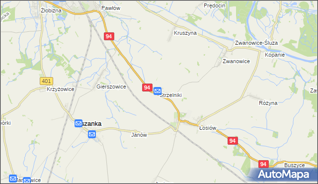 mapa Strzelniki gmina Lewin Brzeski, Strzelniki gmina Lewin Brzeski na mapie Targeo