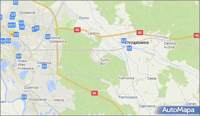 mapa Suchy Bór, Suchy Bór na mapie Targeo