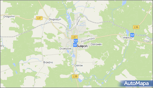 mapa Sulęcin, Sulęcin na mapie Targeo