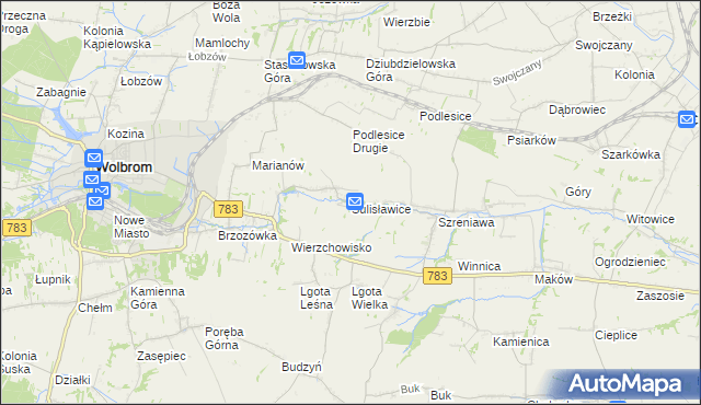 mapa Sulisławice gmina Wolbrom, Sulisławice gmina Wolbrom na mapie Targeo