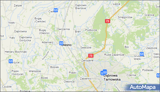 mapa Swarzów, Swarzów na mapie Targeo