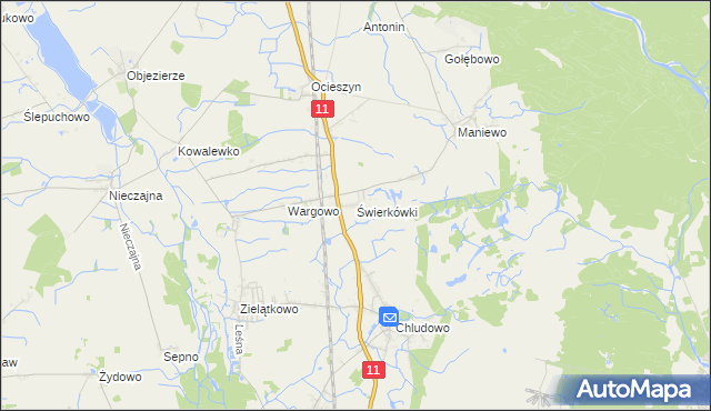 mapa Świerkówki, Świerkówki na mapie Targeo