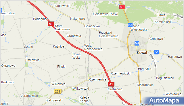 mapa Świerkowo gmina Choceń, Świerkowo gmina Choceń na mapie Targeo