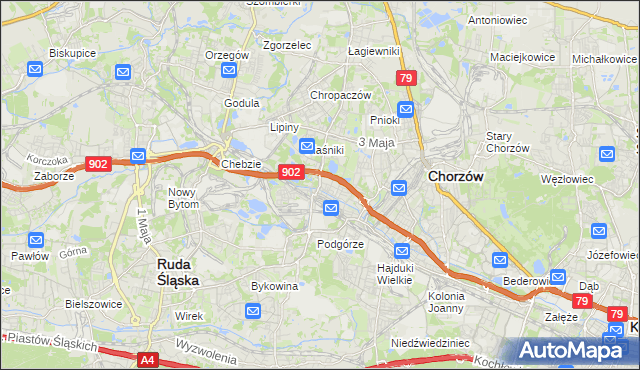 mapa Świętochłowice, Świętochłowice na mapie Targeo