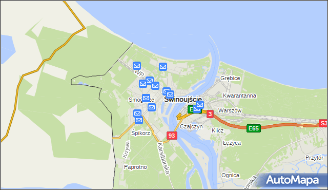 mapa Świnoujście, Świnoujście na mapie Targeo
