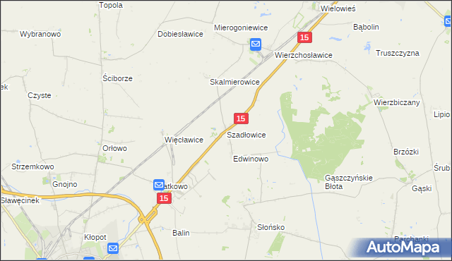 mapa Szadłowice gmina Gniewkowo, Szadłowice gmina Gniewkowo na mapie Targeo