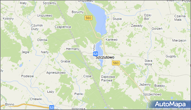 mapa Szczutowo powiat sierpecki, Szczutowo powiat sierpecki na mapie Targeo