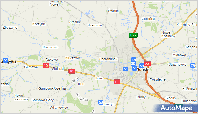 mapa Szerominek, Szerominek na mapie Targeo
