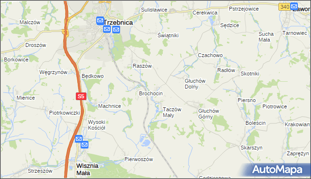 mapa Taczów Wielki, Taczów Wielki na mapie Targeo