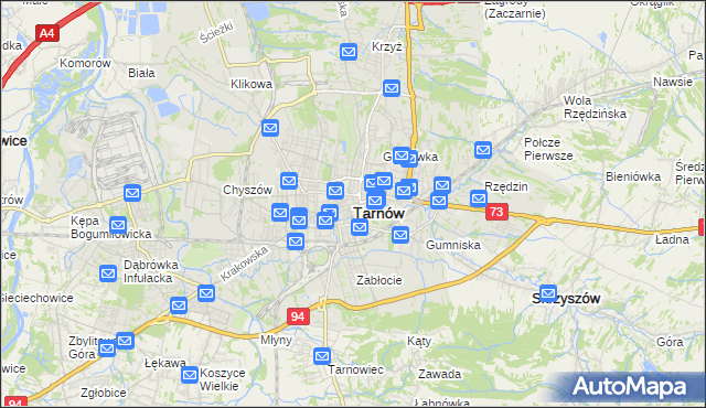 mapa Tarnów, Tarnów na mapie Targeo