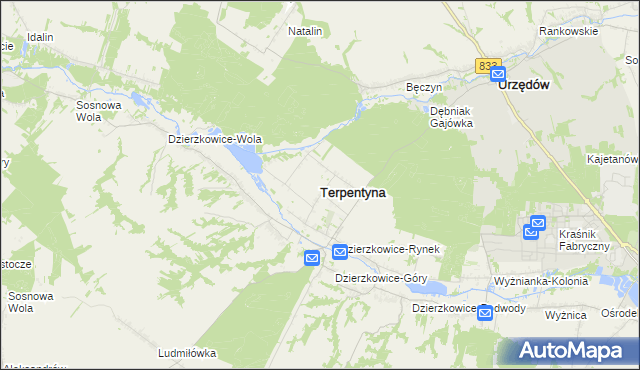 mapa Terpentyna, Terpentyna na mapie Targeo