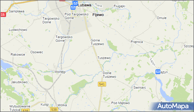 mapa Tuszewo, Tuszewo na mapie Targeo