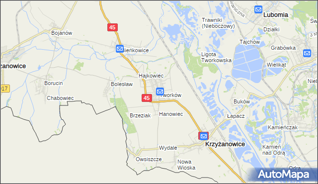 mapa Tworków, Tworków na mapie Targeo