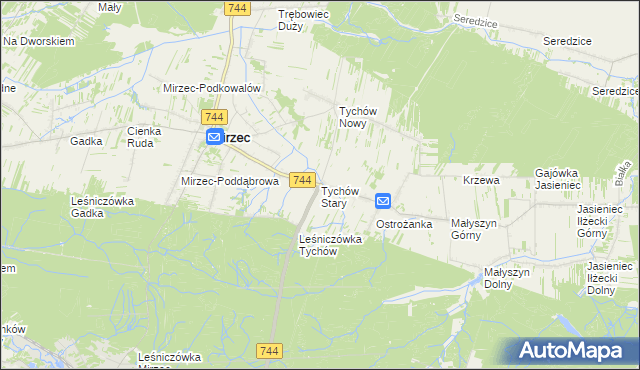 mapa Tychów Stary, Tychów Stary na mapie Targeo