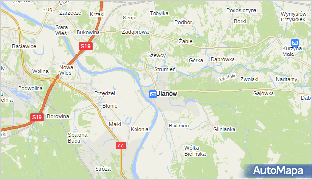 mapa Ulanów powiat niżański, Ulanów powiat niżański na mapie Targeo