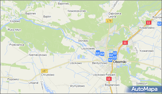 mapa Uścikówiec, Uścikówiec na mapie Targeo