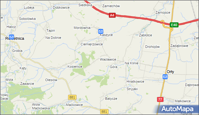 mapa Wacławice, Wacławice na mapie Targeo