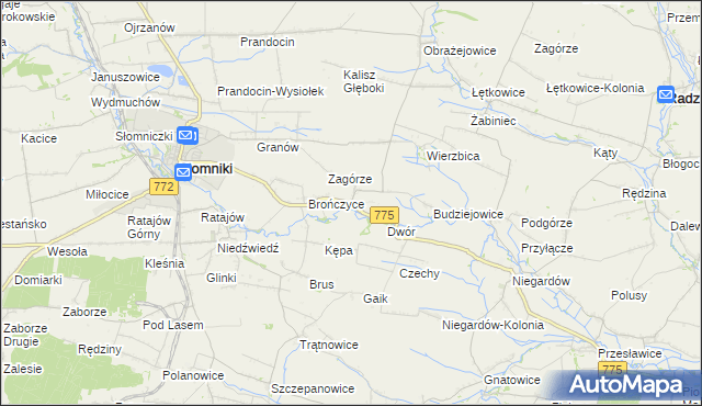 mapa Waganowice, Waganowice na mapie Targeo
