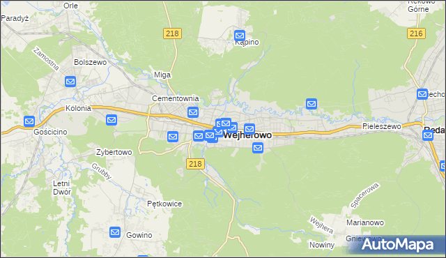 mapa Wejherowo, Wejherowo na mapie Targeo