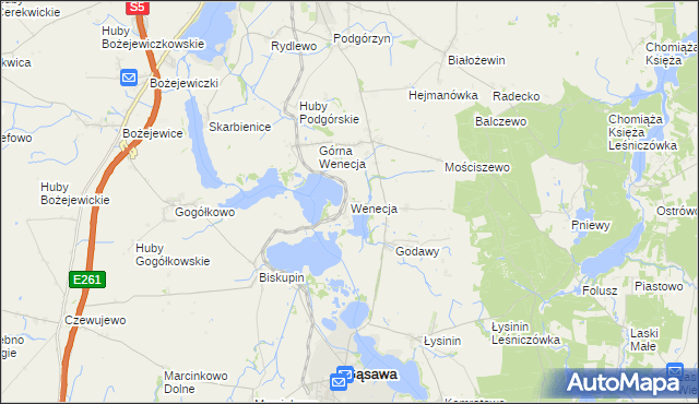 mapa Wenecja gmina Żnin, Wenecja gmina Żnin na mapie Targeo