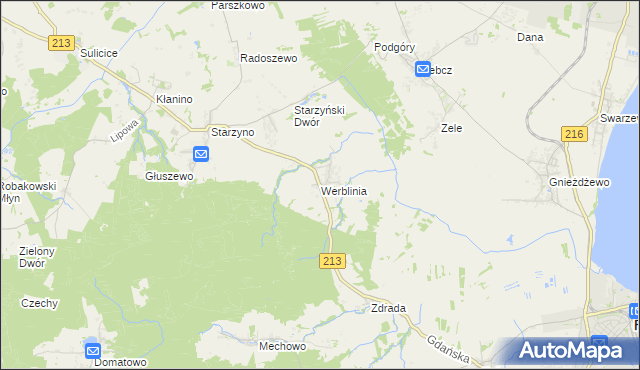 mapa Werblinia, Werblinia na mapie Targeo