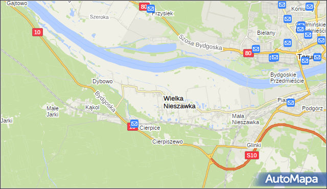 mapa Wielka Nieszawka, Wielka Nieszawka na mapie Targeo