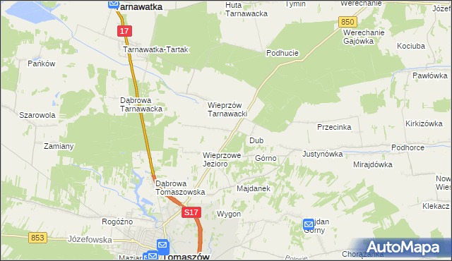 mapa Wieprzów Ordynacki, Wieprzów Ordynacki na mapie Targeo