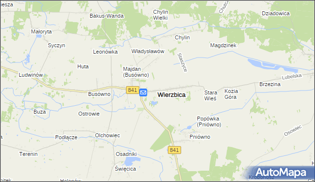 mapa Wierzbica powiat chełmski, Wierzbica powiat chełmski na mapie Targeo