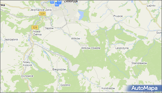 mapa Wilków-Osiedle, Wilków-Osiedle na mapie Targeo