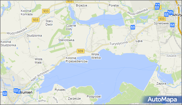 mapa Wisła Wielka, Wisła Wielka na mapie Targeo