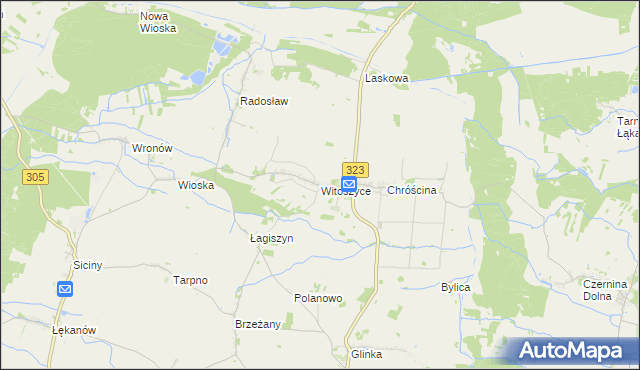 mapa Witoszyce, Witoszyce na mapie Targeo