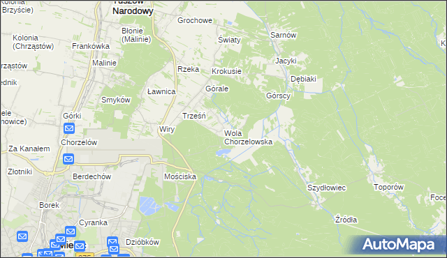 mapa Wola Chorzelowska, Wola Chorzelowska na mapie Targeo