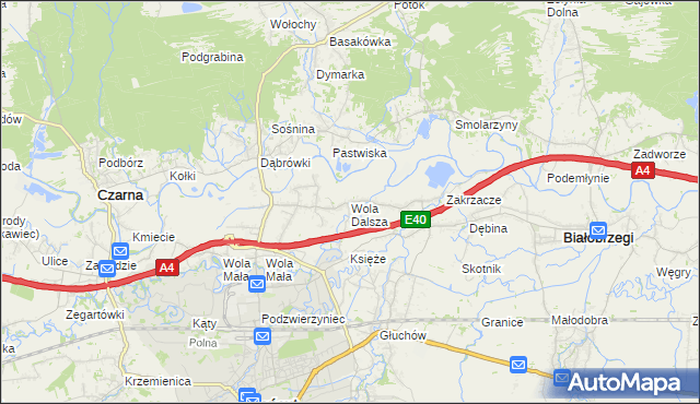 mapa Wola Dalsza, Wola Dalsza na mapie Targeo