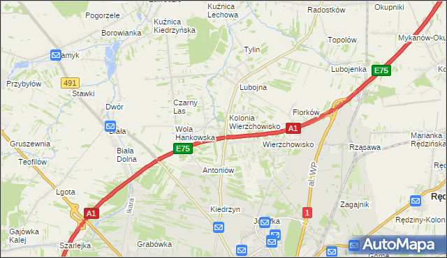 mapa Wola Kiedrzyńska, Wola Kiedrzyńska na mapie Targeo