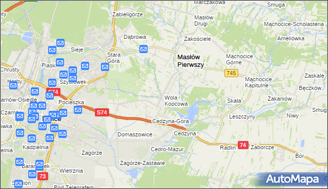 mapa Wola Kopcowa, Wola Kopcowa na mapie Targeo