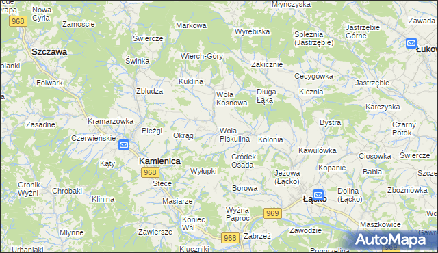mapa Wola Piskulina, Wola Piskulina na mapie Targeo