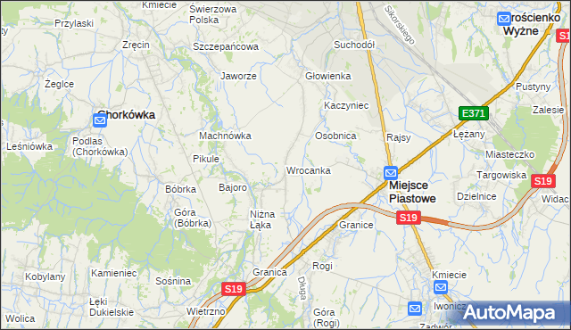 mapa Wrocanka gmina Miejsce Piastowe, Wrocanka gmina Miejsce Piastowe na mapie Targeo