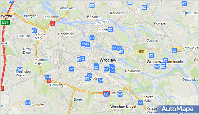 mapa Wrocławia, Wrocław na mapie Targeo