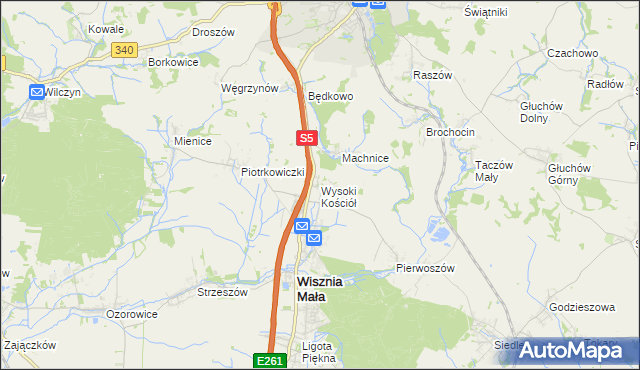 mapa Wysoki Kościół, Wysoki Kościół na mapie Targeo