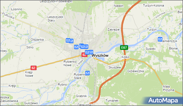 mapa Wyszków, Wyszków na mapie Targeo