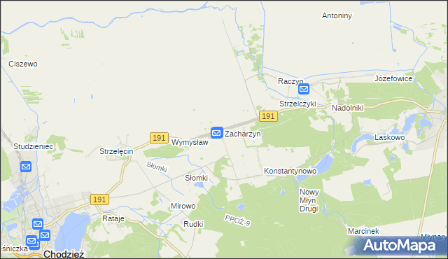 mapa Zacharzyn, Zacharzyn na mapie Targeo