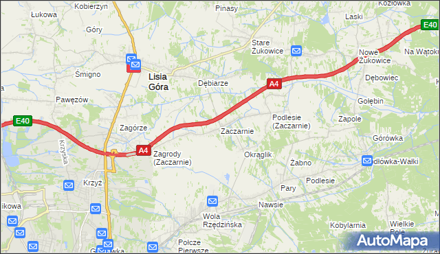 mapa Zaczarnie, Zaczarnie na mapie Targeo