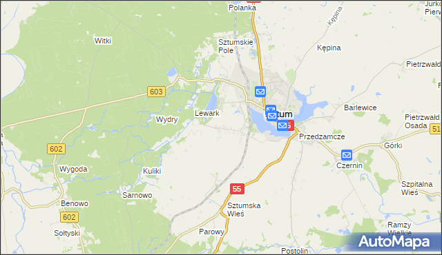 mapa Zajezierze gmina Sztum, Zajezierze gmina Sztum na mapie Targeo