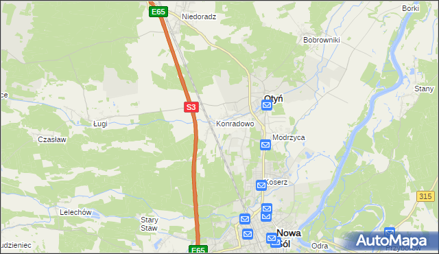 mapa Zakęcie, Zakęcie na mapie Targeo