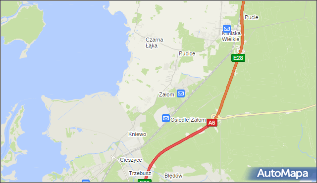mapa Załom gmina Goleniów, Załom gmina Goleniów na mapie Targeo